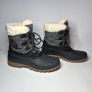 Women’s Fur Lined Waterproof Rain Boots by Cougar Lace Up Size 9 Cabin